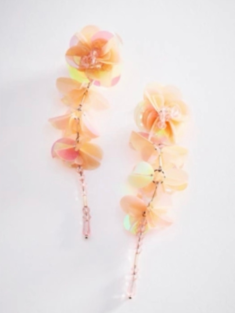 ANTHROPOLOGIE Paillette Floral Drop Earrings